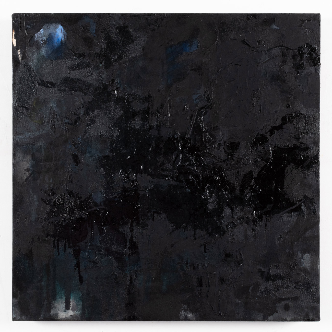 An abstract oil painting on canvas depicting my interpretation of dark matter, first view