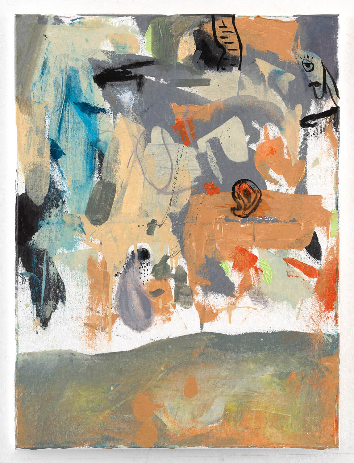 An abstract expressionist oil painting on canvas