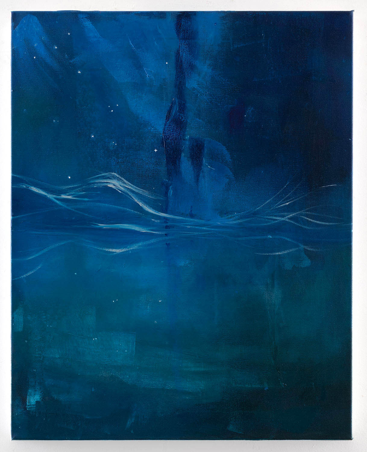 An acrylic and oil painting on canvas of a nebula viewed from another planet