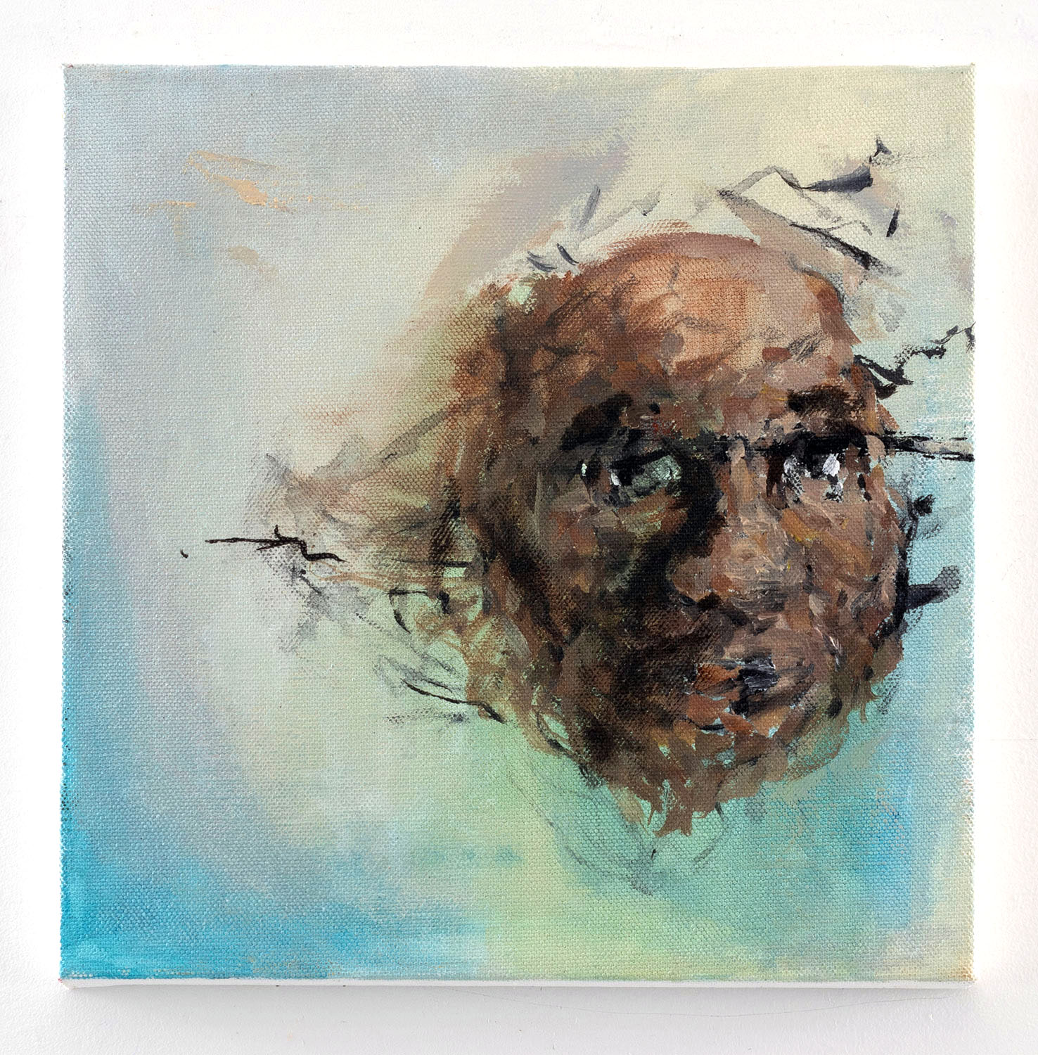 A self-portrait oil painting on canvas experiment